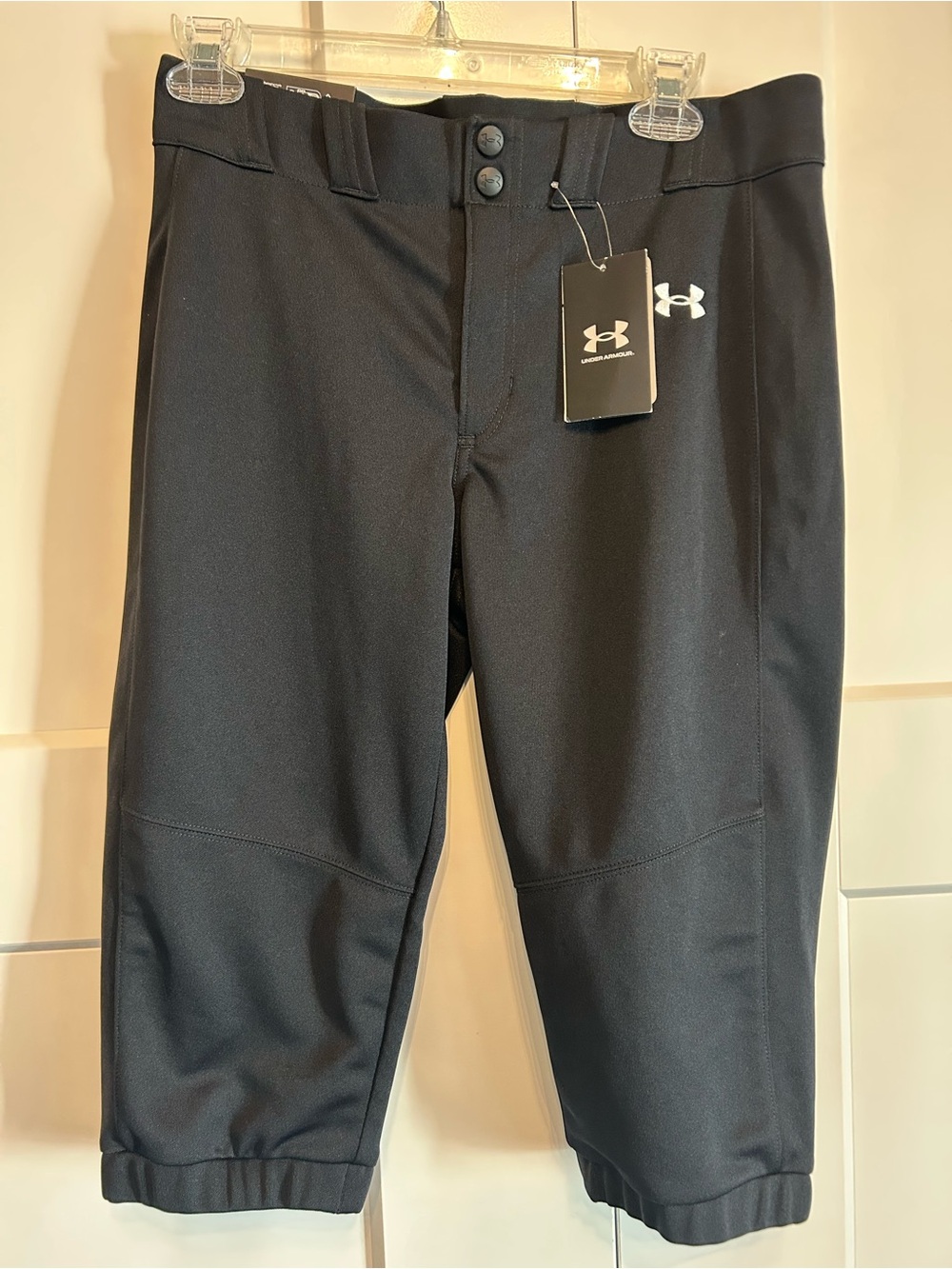 Under Armour Black Kids softball Pants with White Logo